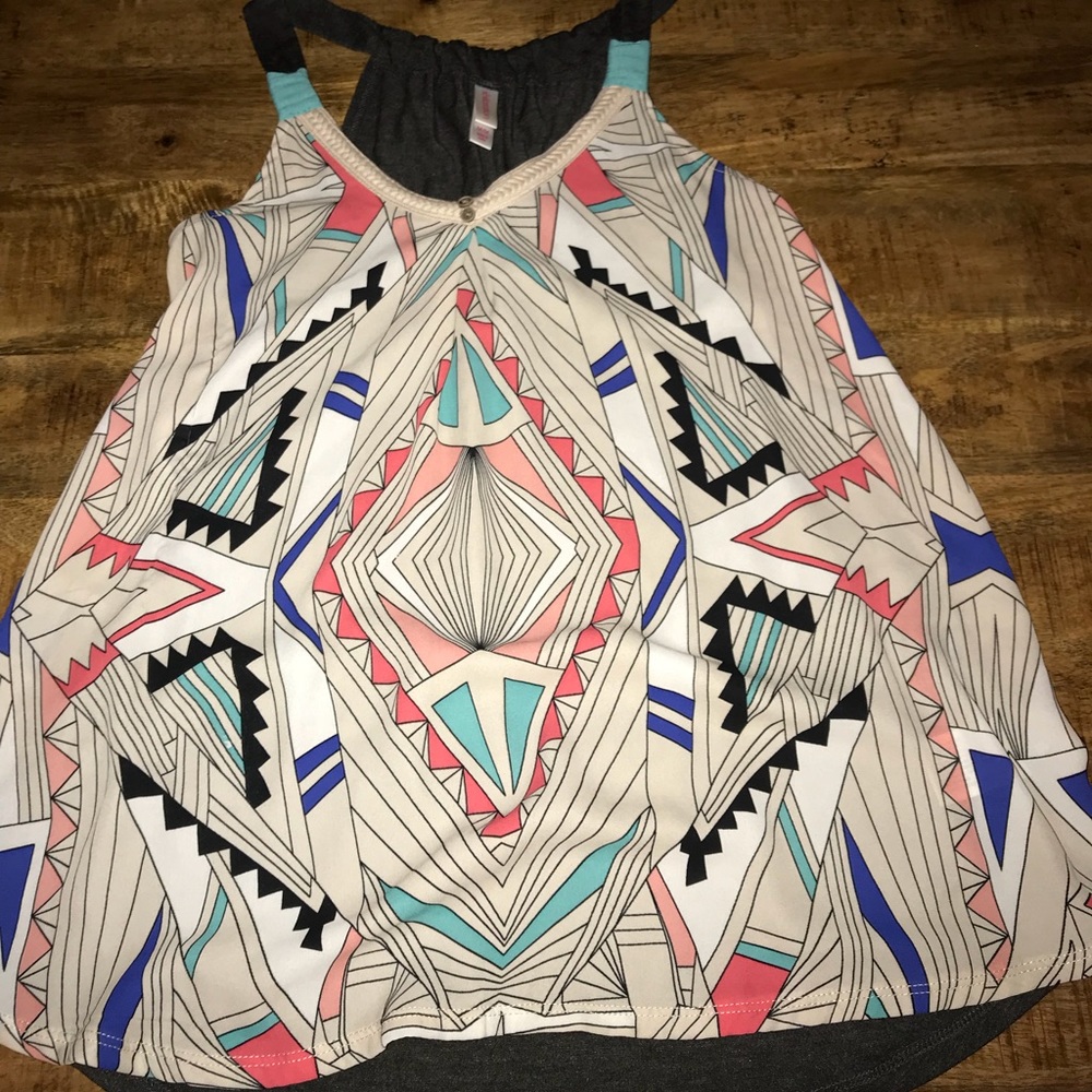 Aztec-style tank top.